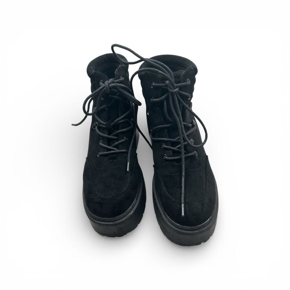 Chunky Platform Ankle Boots Black Size 8 Y2K